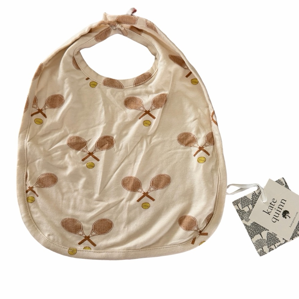 Kate Quinn Bamboo Tennis Print Bib NWT